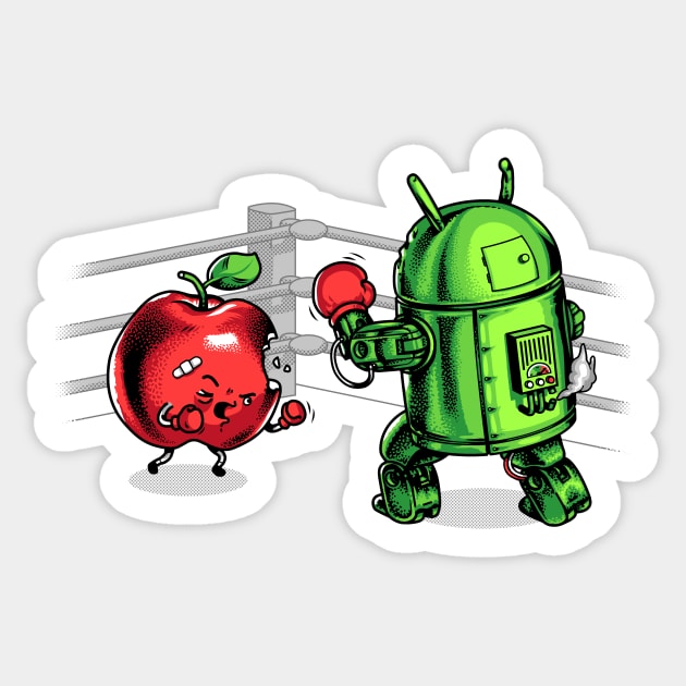 Apple Vs Android Sticker by metalsan